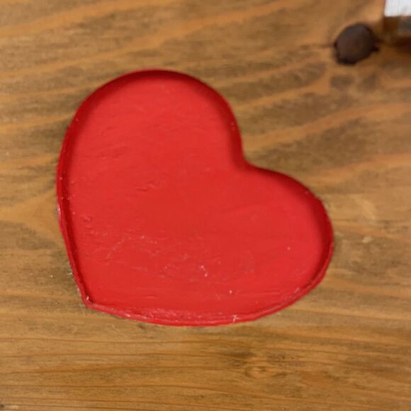Vintage Wood Staircase Shelf W/ Red Heart Wall Mount Or Shelf Sitter - Picture 2 of 8